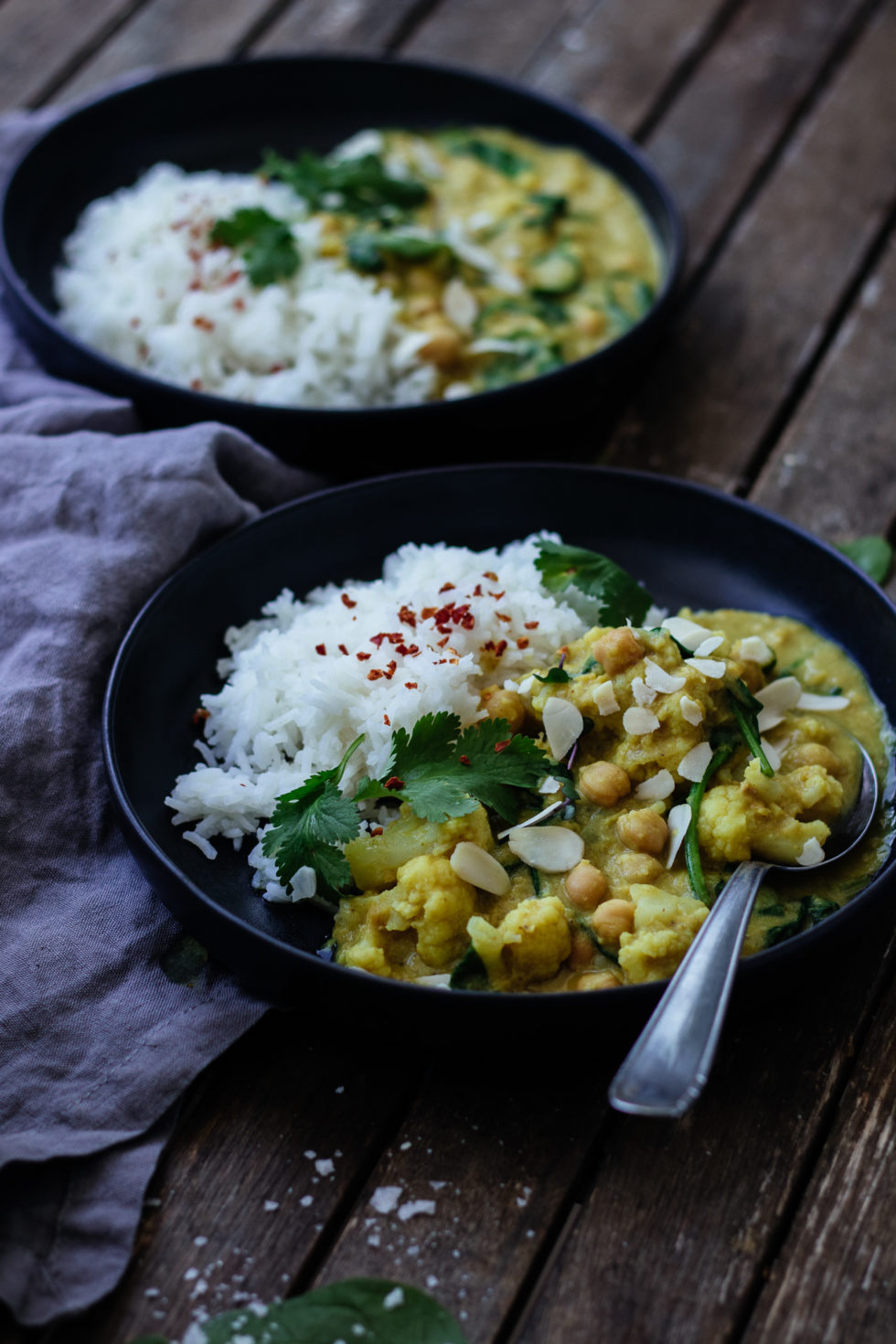 nonolicious Rezept veganes Kokos Mango Spinat Curry