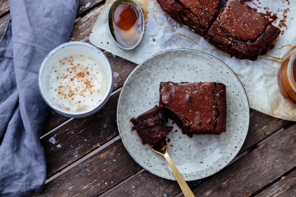 Herrlich saftige Salted Caramel Brownies